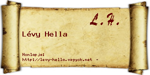 Lévy Hella névjegykártya